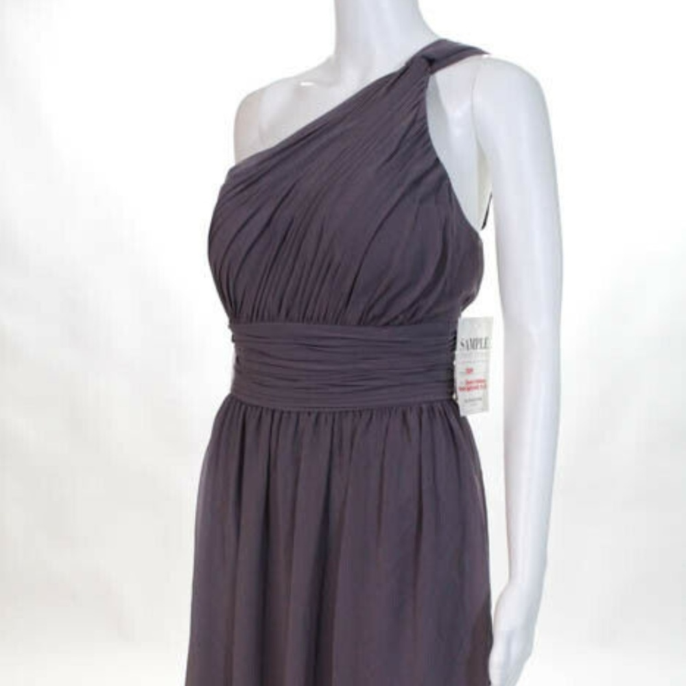 Donna Morgan Lavender Asymmetric Neck New Dress 12 - Picture 3 of 8